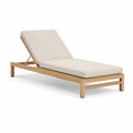 Bain de soleil inclinable en teck massif avec coussin beige 200 x 70 x 35 cm