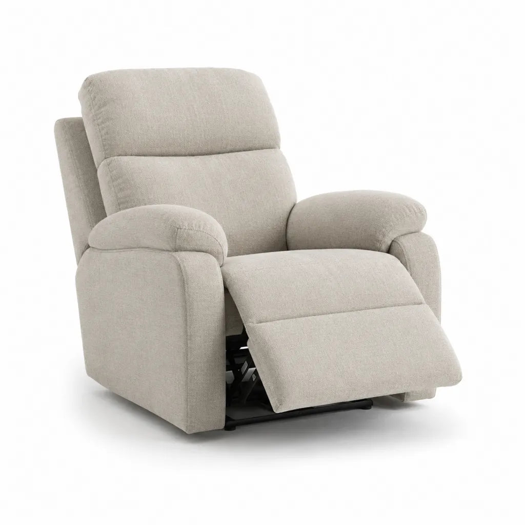 Fauteuil relax inclinable en polyester beige 90 x 94 x 103 cm