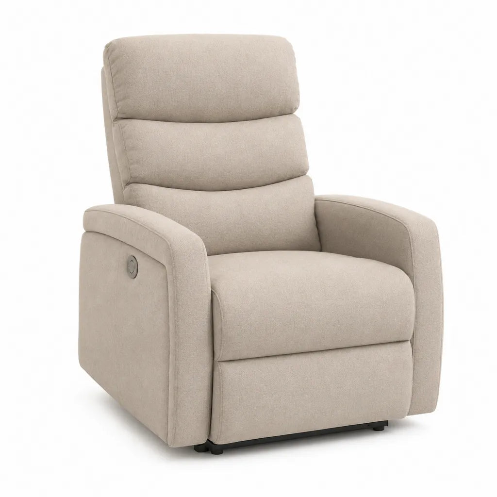 Fauteuil relax electrique inclinable en polyester beige 88 x 93 x 103 cm