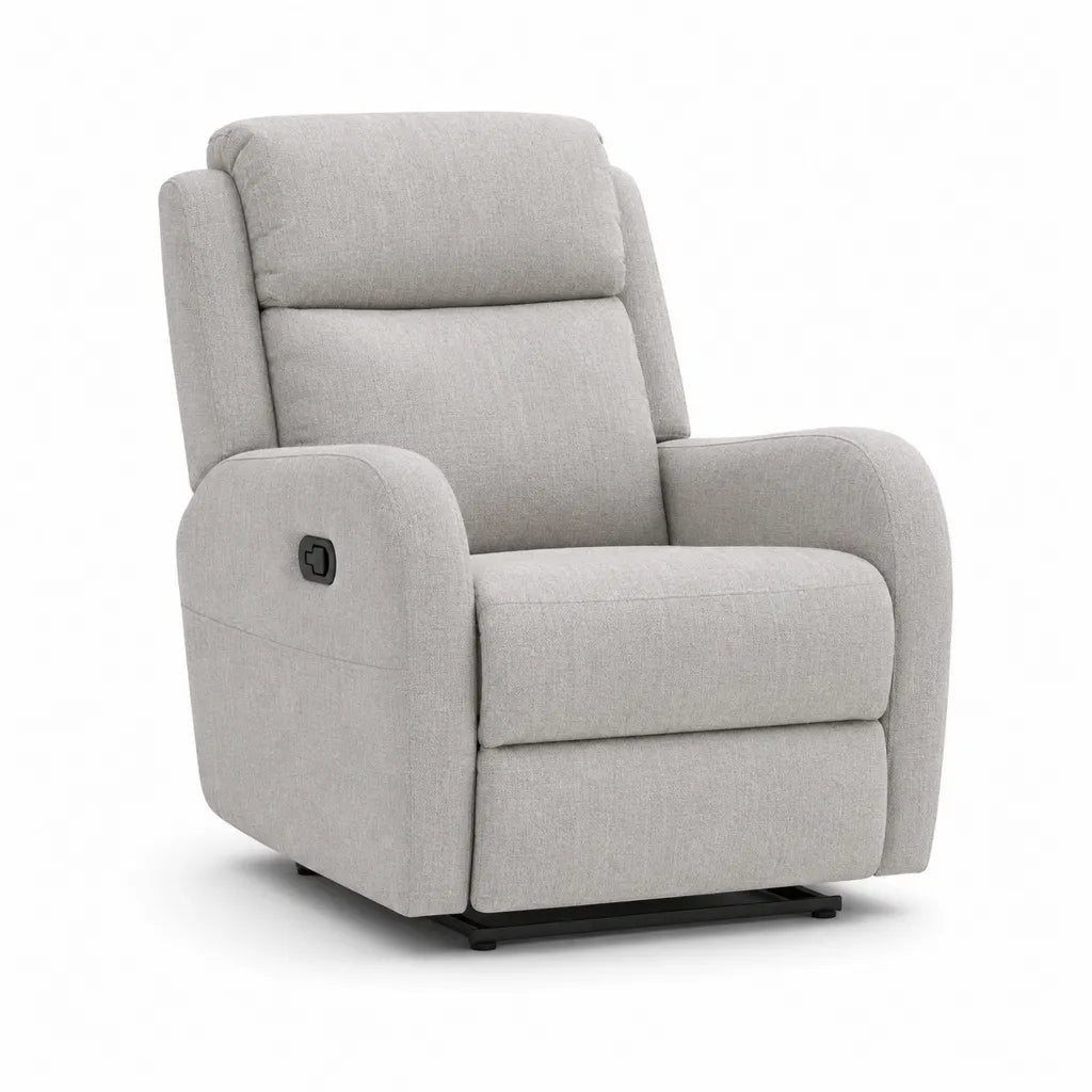Fauteuil relax manuel inclinable en polyester gris clair 90 x 95 x 103 cm